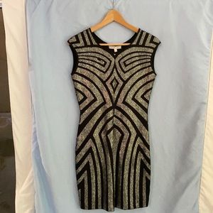 R+J black cocktail dress with silver sequins small
